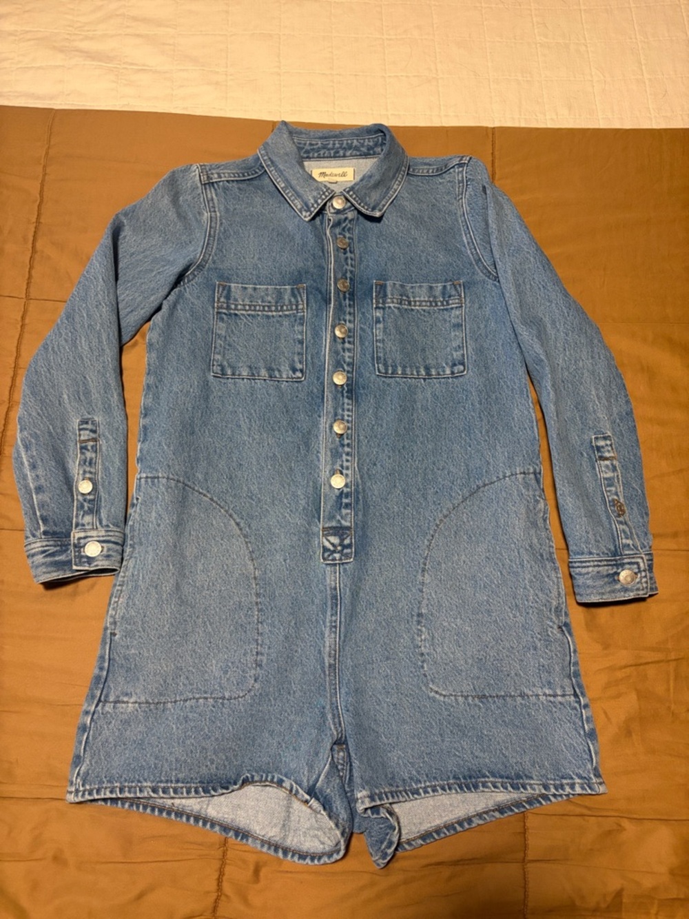 Madewell Denim Denim Short Romper, Size S